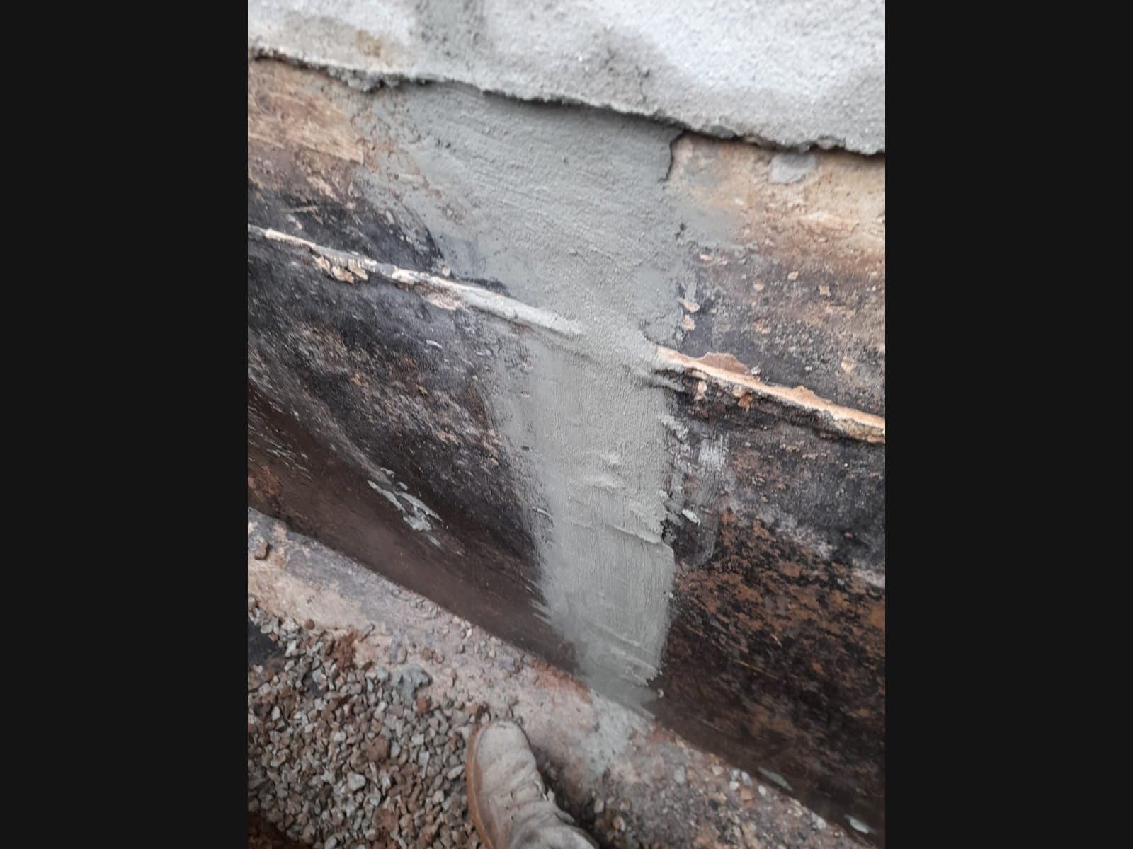 Interior perimeter drain inspection in an Orillia basement